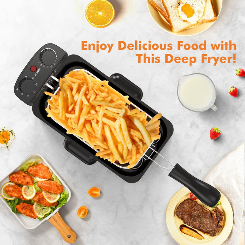 ARLIME Deep Fryer with Basket, 3.2Qt Stainless Steel Electric Oil Fryer