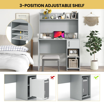 Computer Desk with Hutch Home Office Desk with Adjustable Shelf