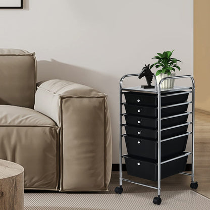 6-Drawer Rolling Storage Cart Multifunctional Art Craft Tools Organizer on Wheels