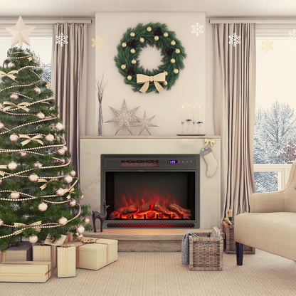 ARLIME 25 Inch Electric Fireplace Inserts in-Wall Recessed and Freestanding Fireplace Heater