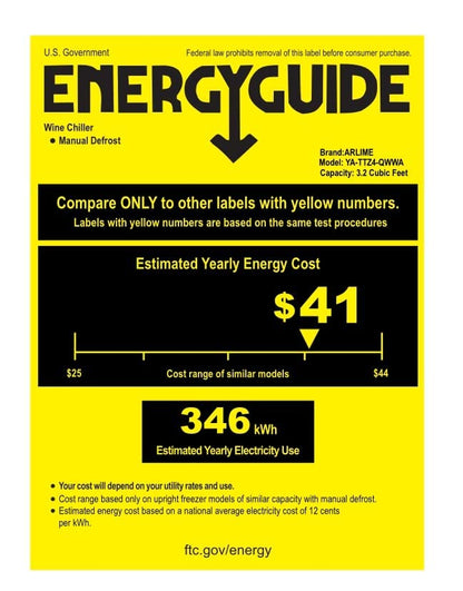 ARLIME Mini Fridge, Drink Cooler, 120 Can, Beverage Refrigerator with Glass Door