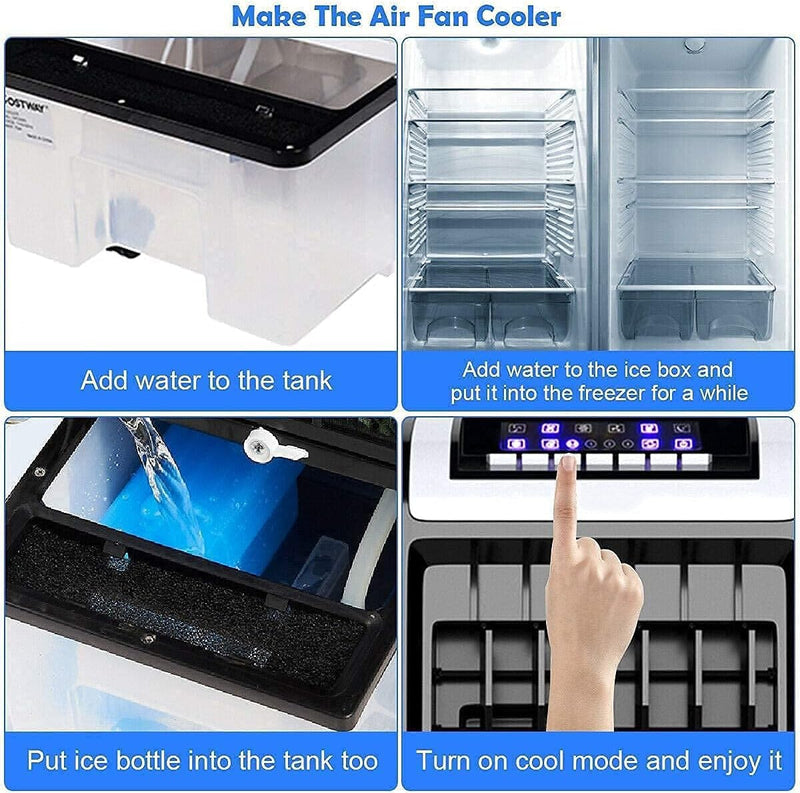 ARLIME Evaporative Air Cooler, 28" Portable Air Conditioner w/Remote, 1.7 Gallon Water Tank, 7.5H Timer