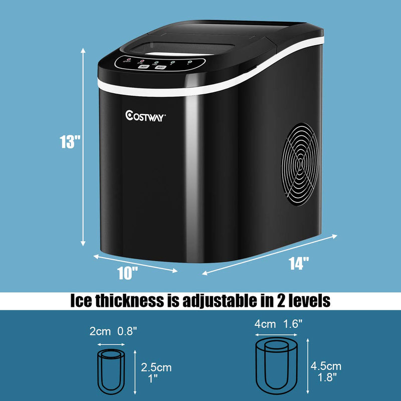 Countertop Ice Maker, 26LBS/24H Portable and Compact Ice Maker Machine, Ice Cubes Ready in 6 Mins