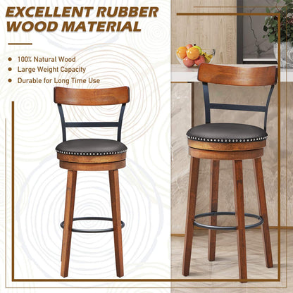 Bar Stools Set of 2 360-Degree Swivel Stools(30.5")