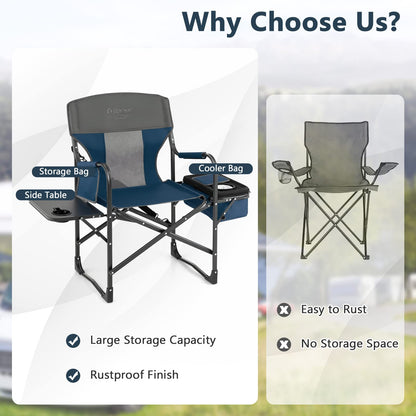 Folding Camping Chair Heavy-Duty Director Chair Supports 400lbs for Adults