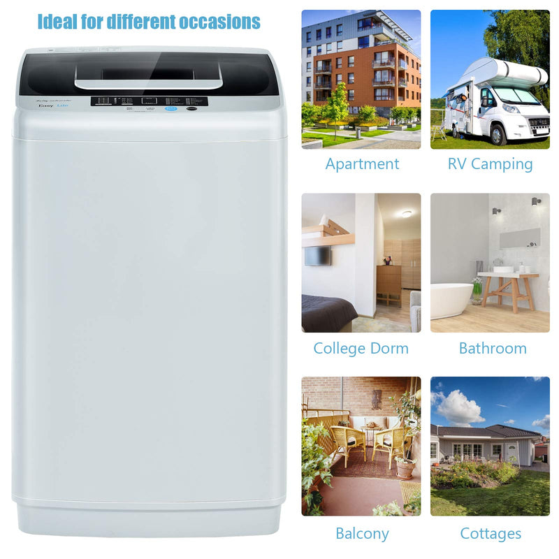 Portable Washing Machine, 2-in-1 Laundry Washer and Spin Combo with 10 Programs, 8.8lbs Capacity