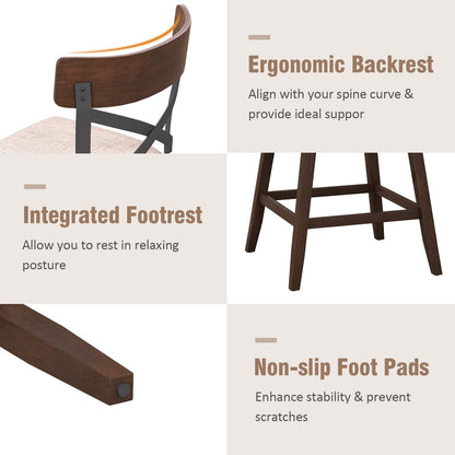 25 Inch Swivel Ergonomic Counter Height Chairs with Cushioned Seat