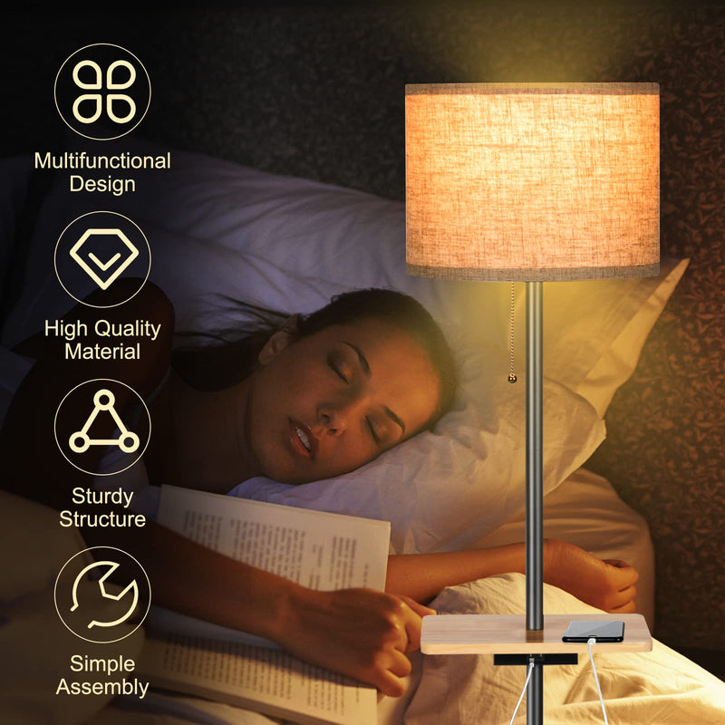 ARLIME Modern Floor Lamp with Tray Table