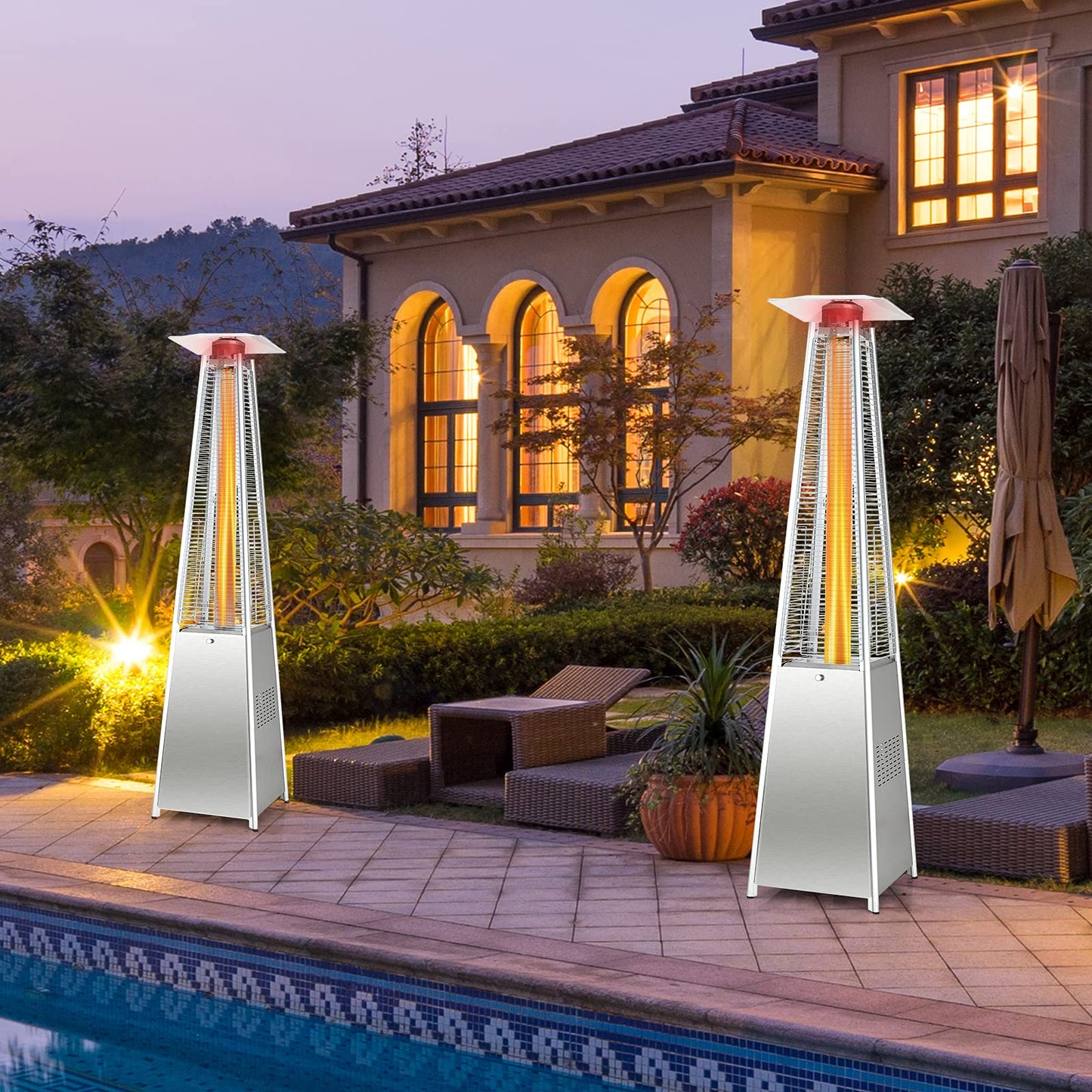 ARLIME Patio Propane Heater for Outdoor Use 42,000 BTU Pyramid Patio Heater