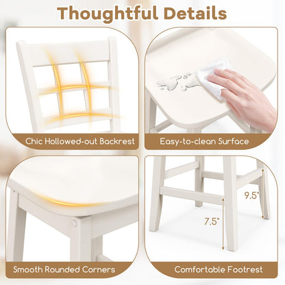 24.5 Inch Counter Height Bar Chairs w/Hollow Backrest & Contoured Seat