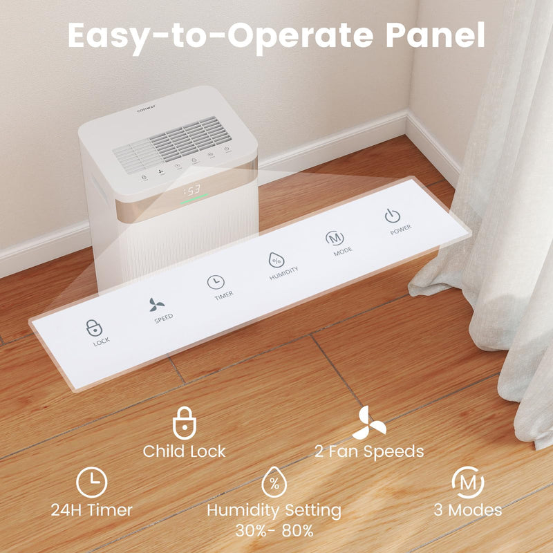 54 Pints Dehumidifier for Basement for Bathroom Bedroom