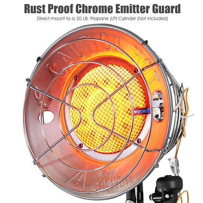 15,000 BTU Propane Tank Top Heater with Safety Shut-off Valve and Tip-over Switch