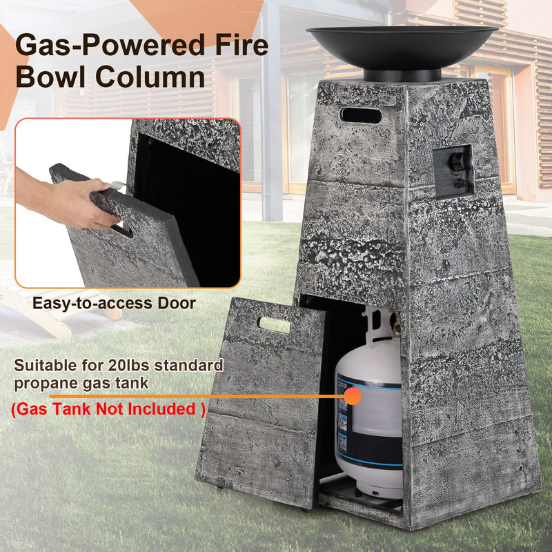 Outdoor Burning Fire Bowl W/Lava Rocks & PVC Cover