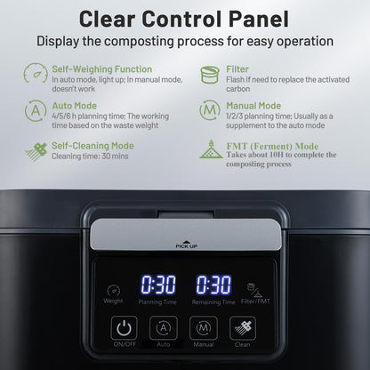 Smart Waste Dispenser Countertop Compost Machine w/Replaceable Filters