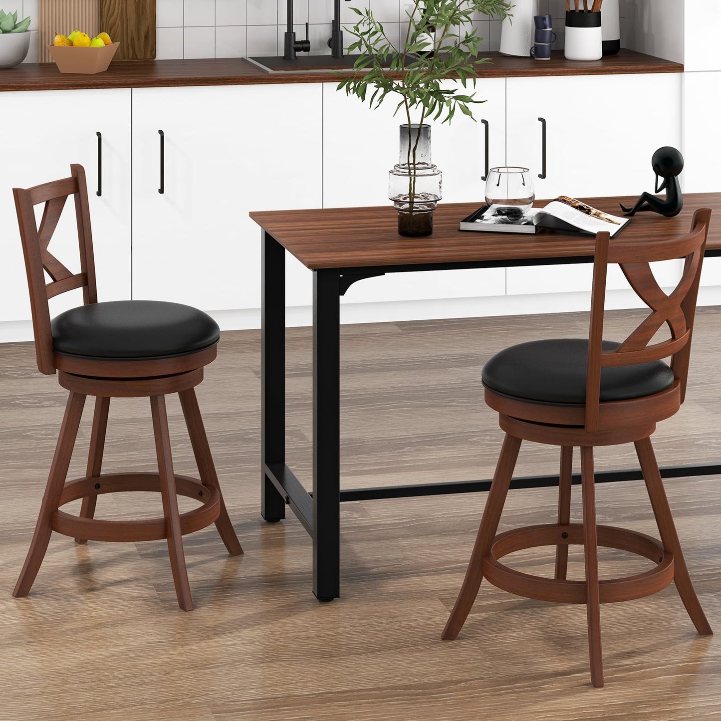 Bar Stools Set of 2/4 24/30 Inch Classic Counter Height Chairs