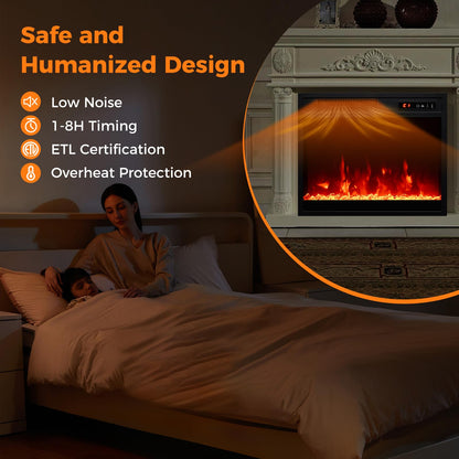 18 Inches Electric Fireplace 5,000 BTU Fireplace Insert w/Remote Control