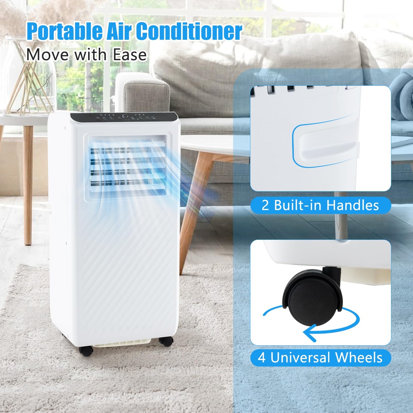 ARLIME Portable Air Conditioner, 3 -in-1 Air Cooler, Dehumidifier & Fan w/LED Display