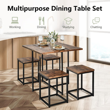 5 Piece Dining Table Set Counter Kitchen Table and Chair Set