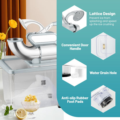 ARLIME Shaved Ice Machine Commercial, 660 LBS/H 300W Electric Ice Crusher