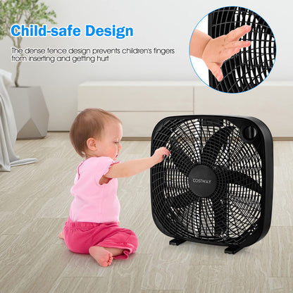 20 Inches Portable Floor Fan with Knob Control 2 Supporting Feet Compact Lightweight