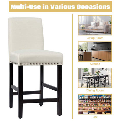 Bar Stools Set of 2/4 Upholstered Counter Height Bar Stools