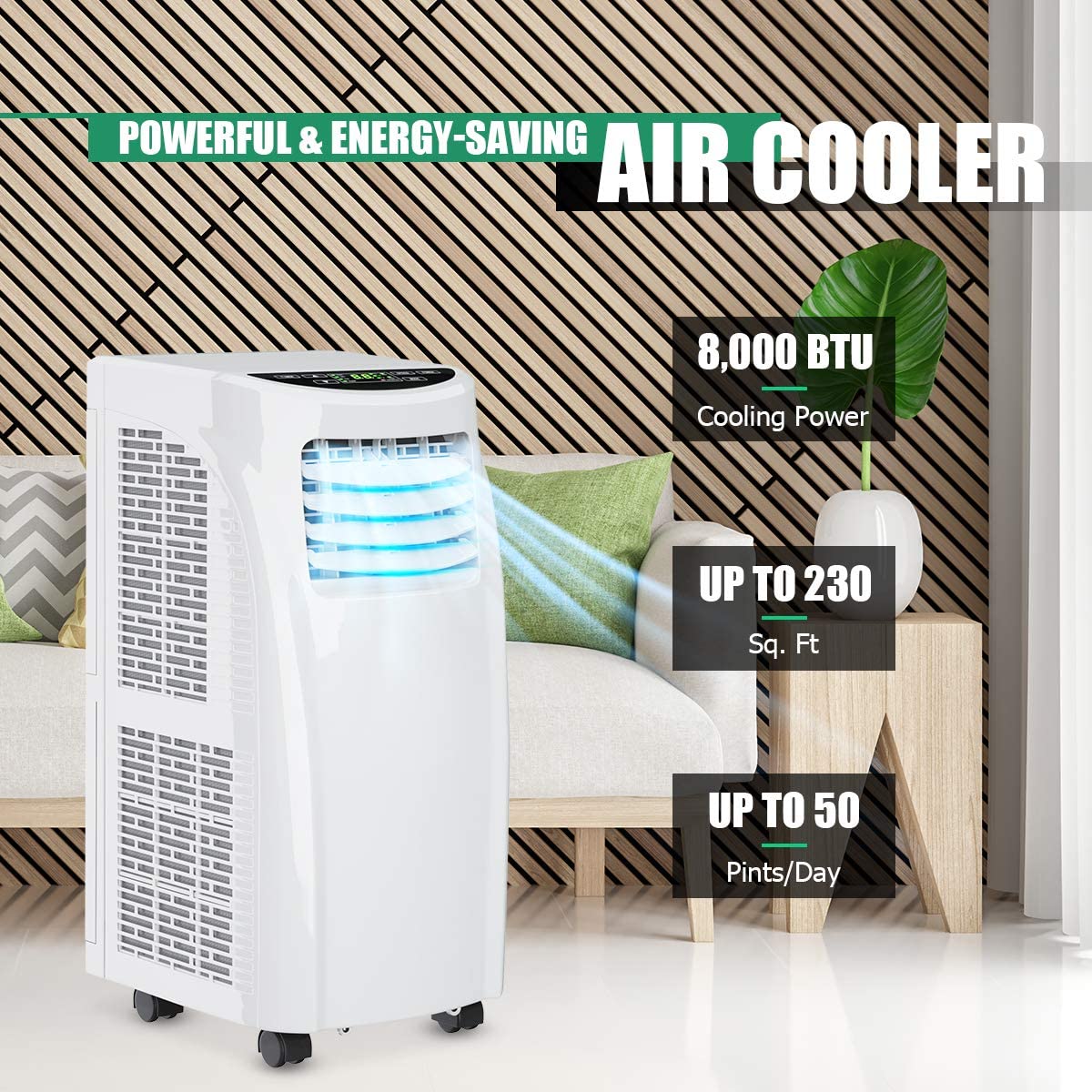 ARLIME Portable Air Conditioner 8000 BTU, 3-in-1 AC Units for Rooms with Fan & Dehumidifier