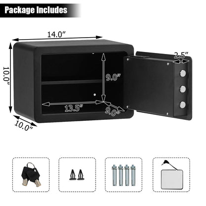 0.5 Cubic Feet Fingerprint Safe Security Lock Box
