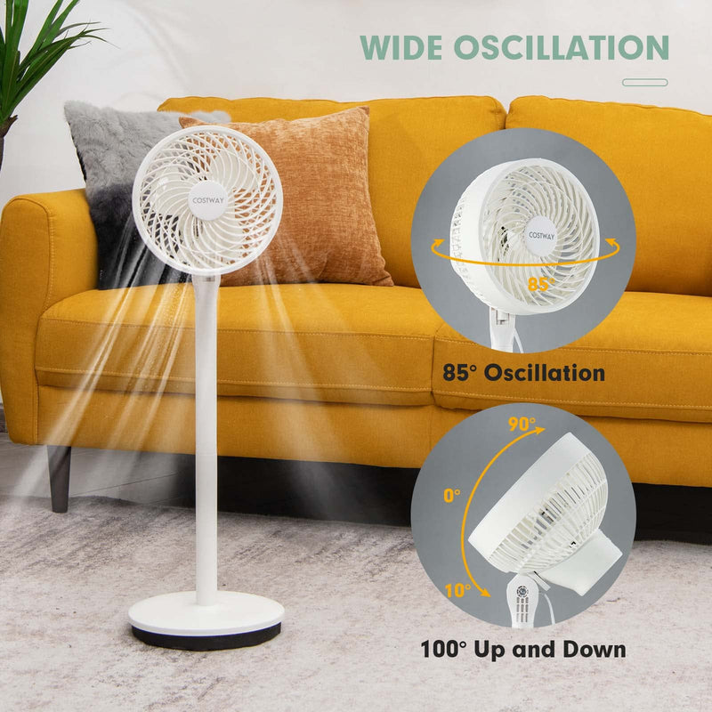 Standing Pedestal Fan with Remote for Bedroom, Living Room Home Office
