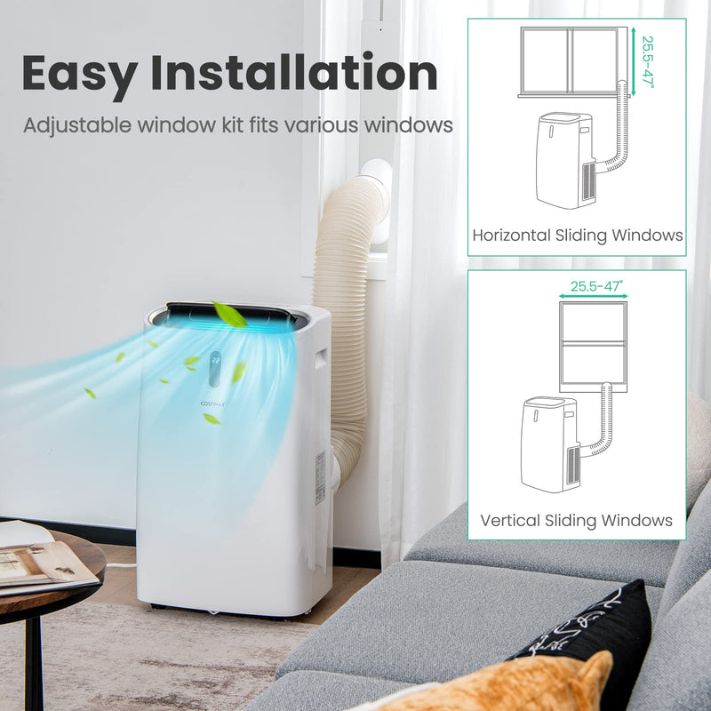 Portable Air Conditioner, 14000 BTU 4 in 1 AC Unit with Cool, Fan, Heat & Dehumidifier
