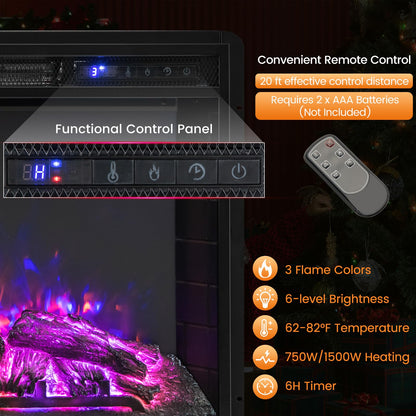 26 Inches Electric Fireplace with Remote Control