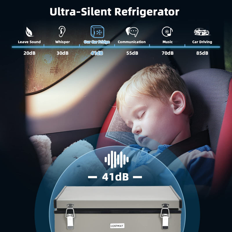 ARLIME 68-Quart Car Refrigerator Portable Chest Freezer(-11℉- 50℉) with 12V/24V DC & 110V/240V AC Adapter