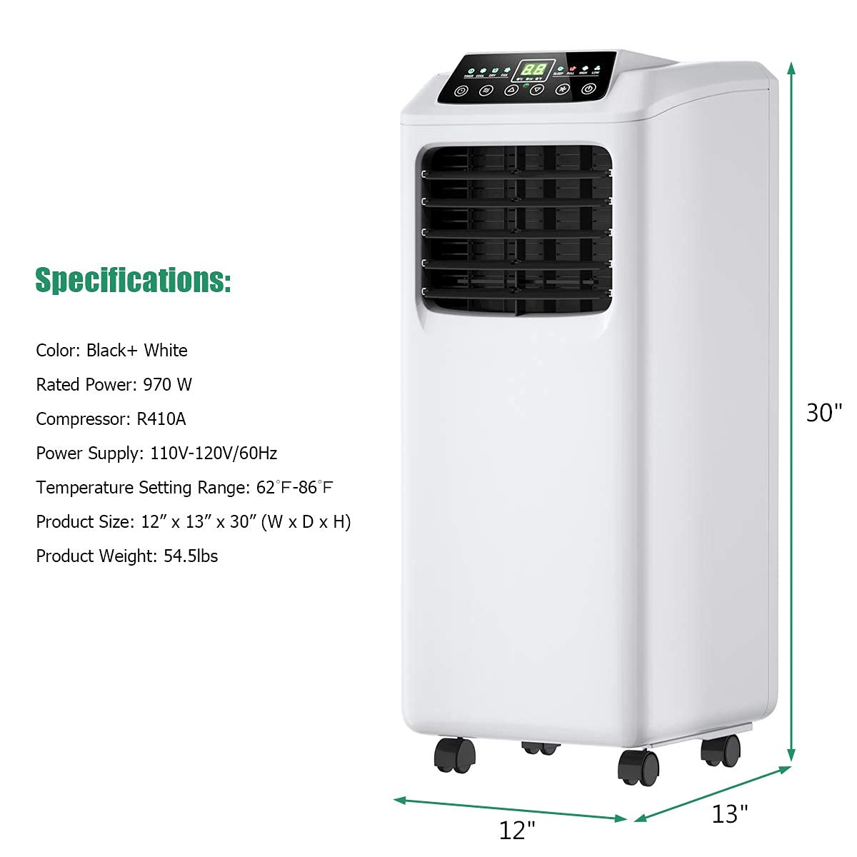 Air Conditioner Portable 9000 BTU, 3-in-1 Floor AC Unit - Arlime