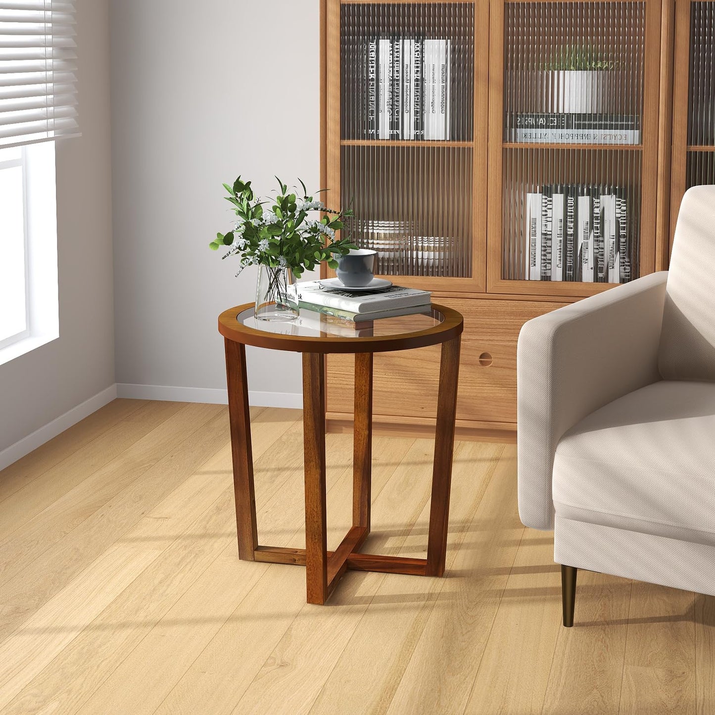 Tempered Glass Top End Table