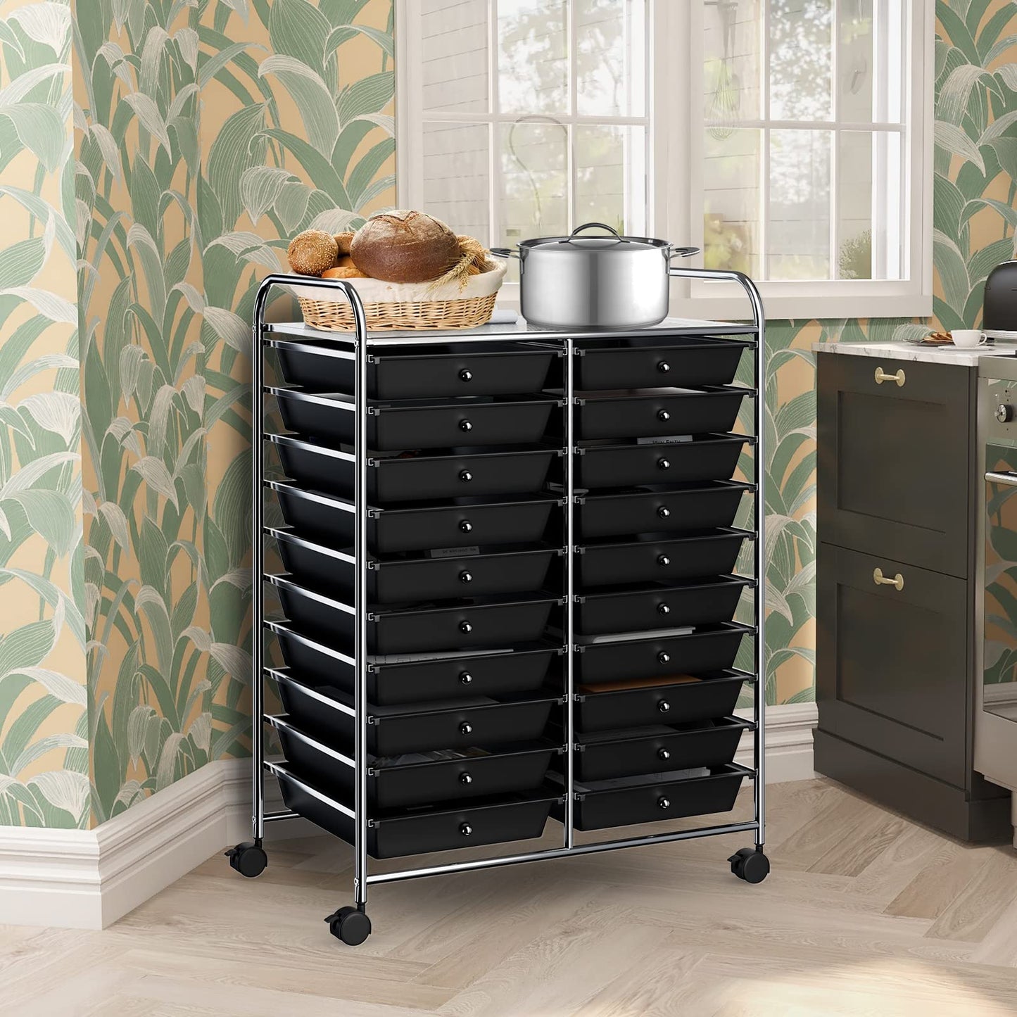 20-Drawer Rolling Storage Cart Utility Storage Organizer Cart for Tools