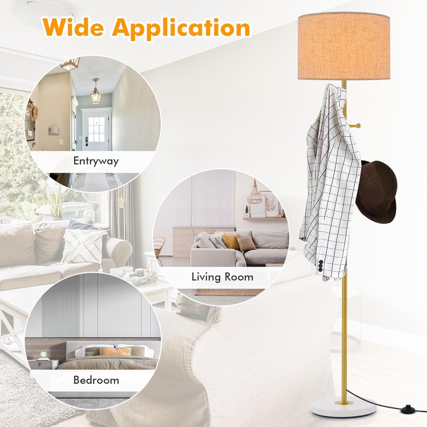 ARLIME Floor Lamp with Coat Rack