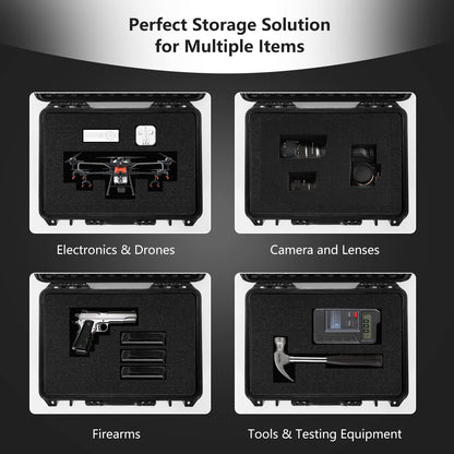 Waterproof Hard Case 22-Inch Multi-Purpose Small Camera Dry Box with DIY Customizable Foam Insert
