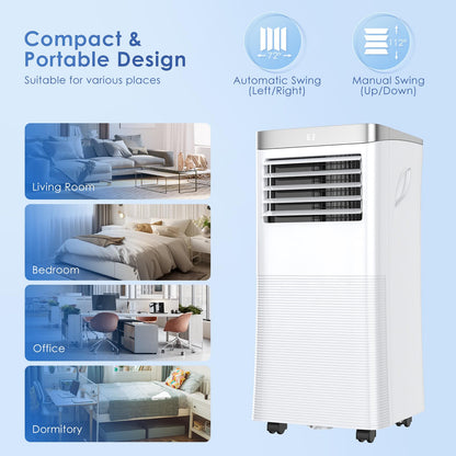ARLIME 3-IN-1 Portable Air Conditioner, 10000 BTU AC Unit w/Fan & Dehumidifier, 2 Fan Speed, 24H Timer