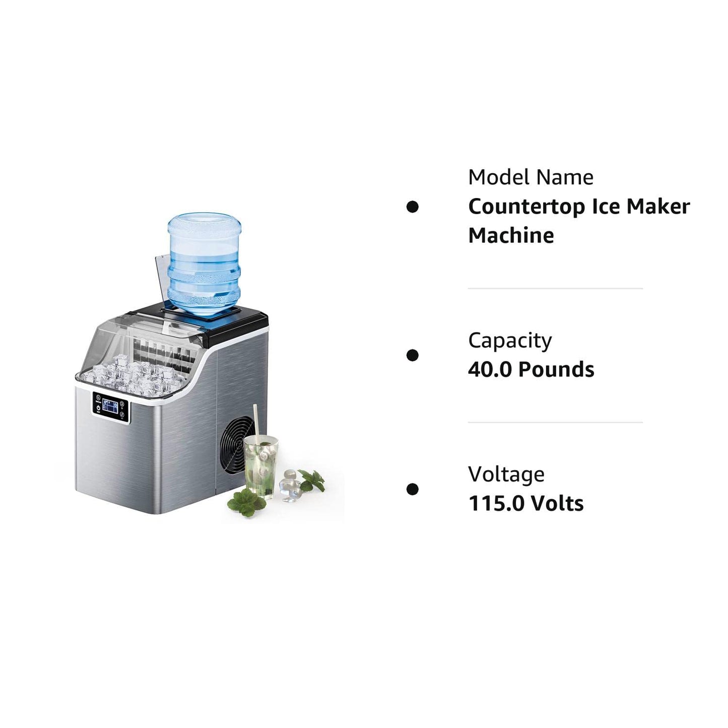 ARLIME Portable Countertop Ice Maker Machine, 45 Lbs/24H, 24 Pcs/13 Mins