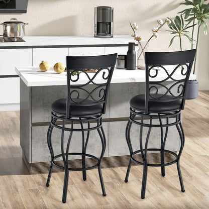 Bar Stools Set of 2 with Back for Kitchen Island