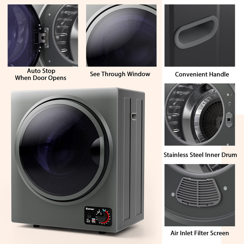ARLIME Compact Laundry Dryer, Portable Clothes Dryers W/4 Automatic Drying Mode