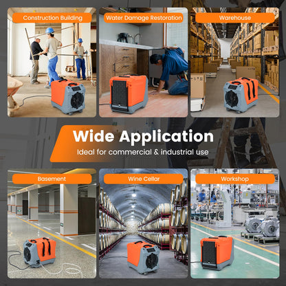 180 PPD Commercial Dehumidifier, with Pump & Drain Hose, Industrial Dehumidifier with Auto Defrost