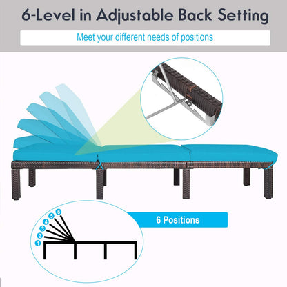6 Gear Adjustable Chasie Lounge for Backyard
