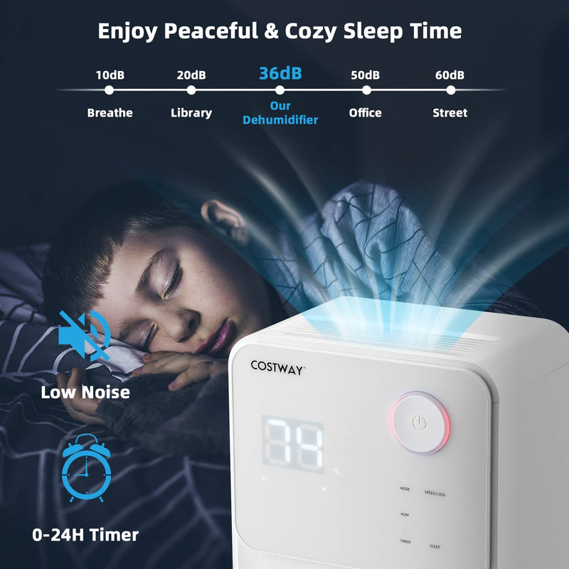 Dehumidifier for Large Room & Basements, 2000 Sq. Ft Dehumidifier with Auto or Manual Drainage