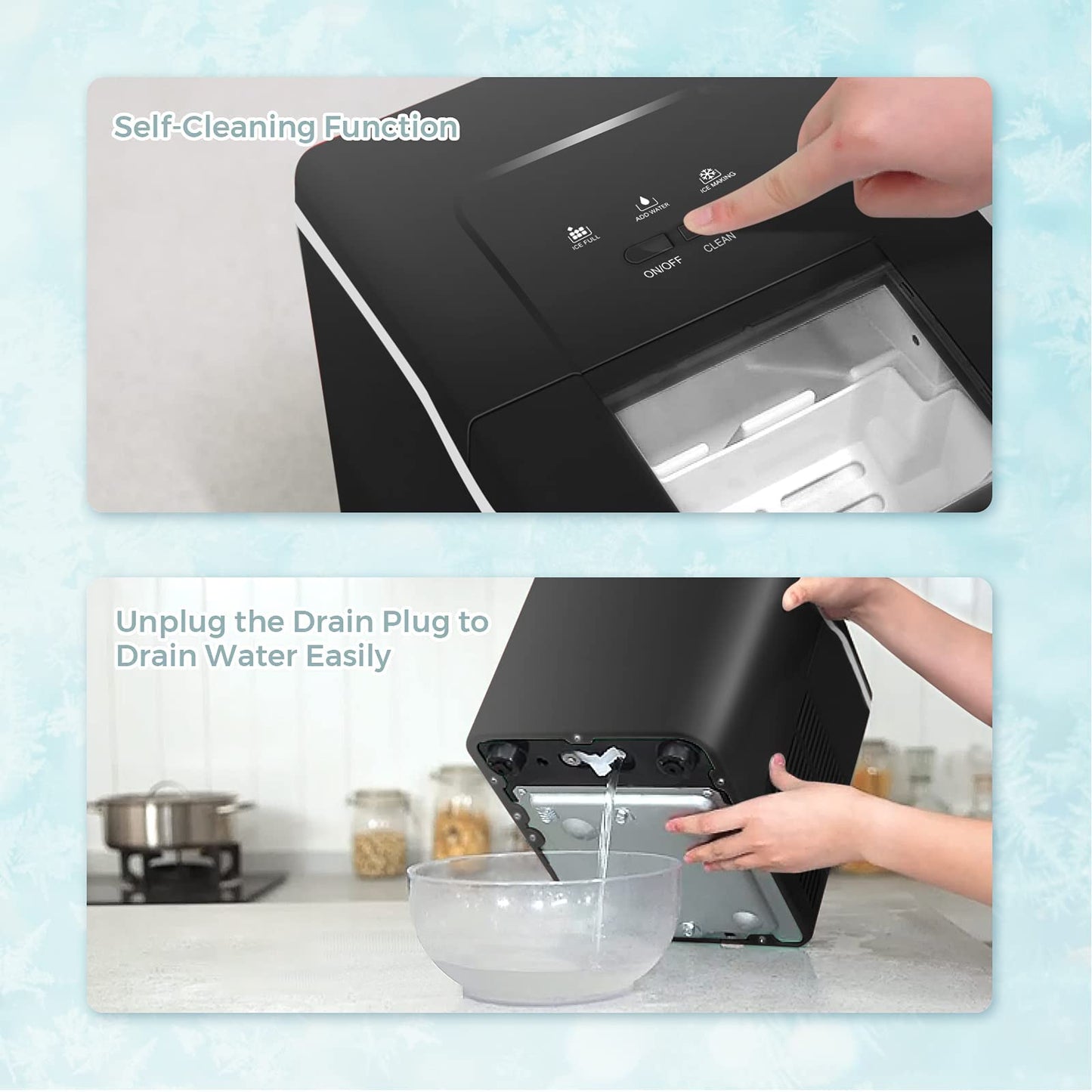 ARLIME Portable Ice Maker Machine for Countertop, Bullet Ice Cubes Ready in 8 Mins, 26LBS/24H