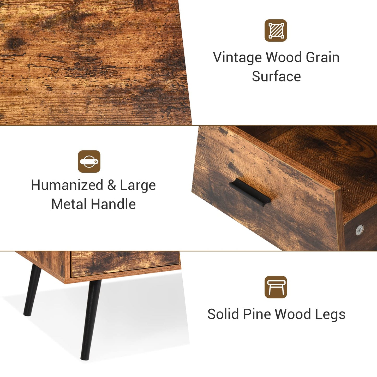 Mid Century Coffee Table Modern Accent Cocktail Sofa Table