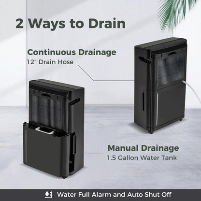 57 Pint Dehumidifiers for Basements with Auto Swing Dry Clothes Mode