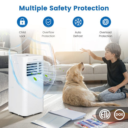 Portable Air Conditioner, 10000 BTU AC Unit with Cool, Fan, Dehumidifier & Sleep Mode for Rooms up to 350 Sq.Ft (White)