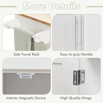 Kitchen Island Cart on Wheels with Side Towel Bar