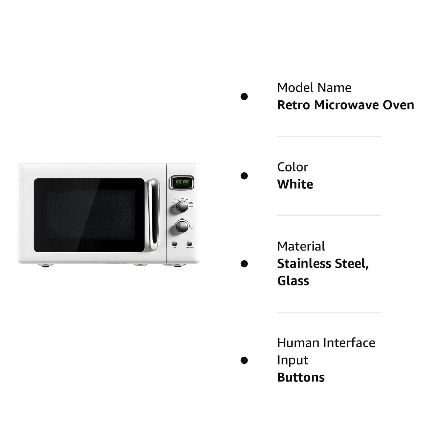 ARLIME Retro Microwave, 900W/0.9Cu.Ft, Small Countertop Microwave