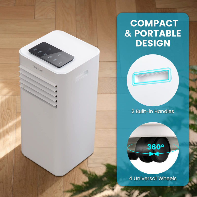 8000 BTU Portable Air Conditioner, 3 in 1 AC Unit, Fan & Dehumidifier w/Sleep Mode, 24H Timer, LED Display